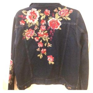 Johnny Was denim embroidered jacket